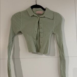 Urban Outfitters Sage Ribbed Knit Top